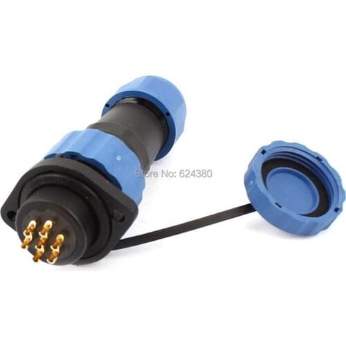 Waterproof Dustproof Aviation Connector SD20 20mm 7 Pin Plastic Female Male Wire Cable Flange Plug Socket Straight IP68 Discount