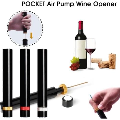 Air Pump Wine Bottle Opener Safe Portable Stainless Steel Pin Cork Remover Air Pressure Corkscrew Kitchen Tools Bar Accessories