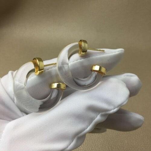 High-end custom European and American cold wind transparent circle earrings