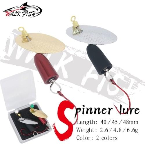 WALK FISH 2PCS Fishing Spoon Spinner Bait 2.6g 4.8g 6.6g Single hook Metal Bait Artificial Wobblers CrankBaits Jig Sequin Lure