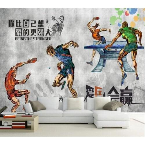 Wellyu Custom wallpaper 3d mural обои ping pong hall gym table tennis room TV background wall living room bedroom 3D wallpaper