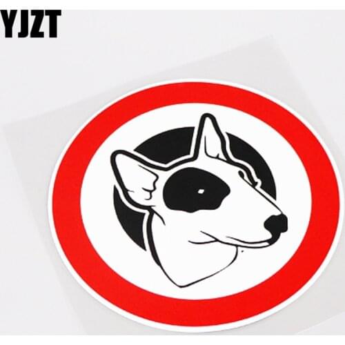 YJZT 13.5CM*13.5CM Fun Animal Dog Warning Mark PVC Car Sticker Decal Decoration 13-0989