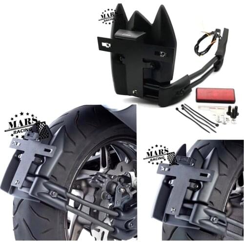 Motorcycle Rear Mudguard Fender Eliminator Plate LED Light License Plate Rack For Yamaha TMAX T-MAX 530 2012-2018 12'13'14'15'16