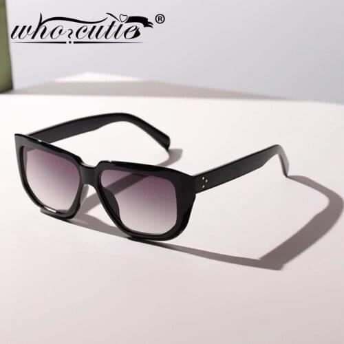 WHO CUTIE Women Oversized Sunglasses Vintage Wide Frame 2020 Brand Design Fashion Retro Sun Glasses Shades for Female S328