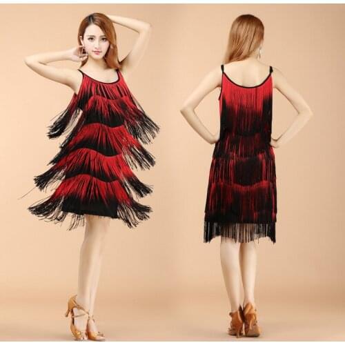2018 Ladies Night Club Party Latin&ballroom Dance Sequin Fringe Show Girl Dress