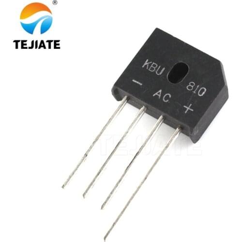 10PCS KBU810 bridge single-phase rectifier bridge straight plug flat bridge 8A / 1000V rectifier