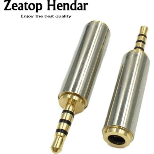 100Pcs Gold Plated 2.5mm to 3.5mm Audio Stereo Adapter 3.5 to 2.5 Speaker 4Pole Headphone Jack Plug Earphone Connector