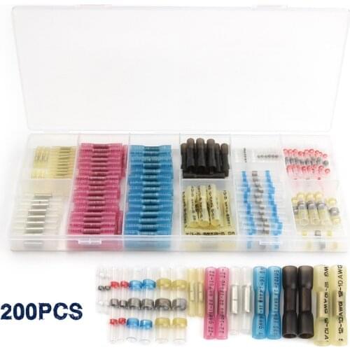 200PCS Heat Shrink Connector Soldered Seal Wire Connectors & Heat Shrinkage Crimp Wire Connectors Kit