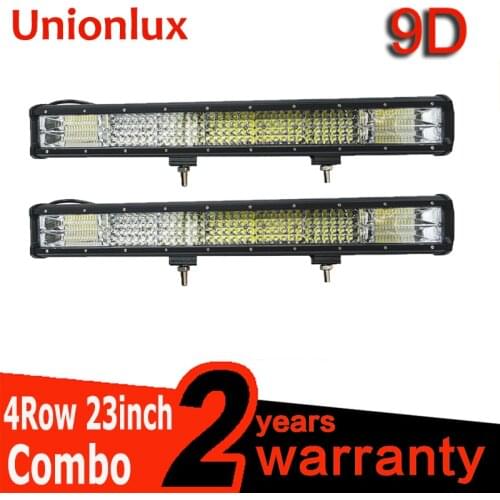 2pcs 23inch LED Bar Quad Rows Off Road Movable Bracket 9D LED Work Light Bar Auto 4x4 SUV Truck Auto Car Driving Lamp 12V 24V