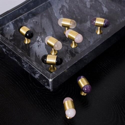 4 color /Natural crystal + brass Knobs wine cabinet Knob/ Dresser pink Knobs Drawer Pulls Kitchen Furniture Hardware