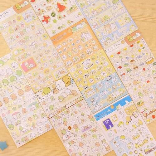 4pcs/Lot Sumikko gurashi paper sticker Cute bear penguin cat Decorative adhesive for diary letter scrapbook Stationery