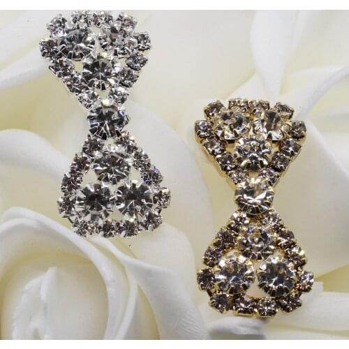 New 5Pc 15*30MM Shiny crystal buttons DIY rhinestone craft supplies Wedding hair accessories scrapbooking Clothing Decoration