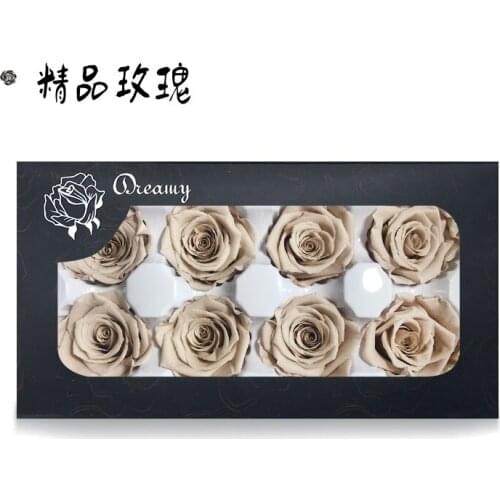 8pcsLand Eternal Flower Box Pure Color 4-5cm Boutique AAA Rose Export Imported DIY Glass Cover Material Package