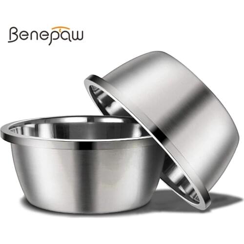 Benepaw Stainless Steel Bowls For Dogs Eco-friendly Smooth Edge Stable Bottom Pet Food Water Bowl For Small Medium Large Dogs