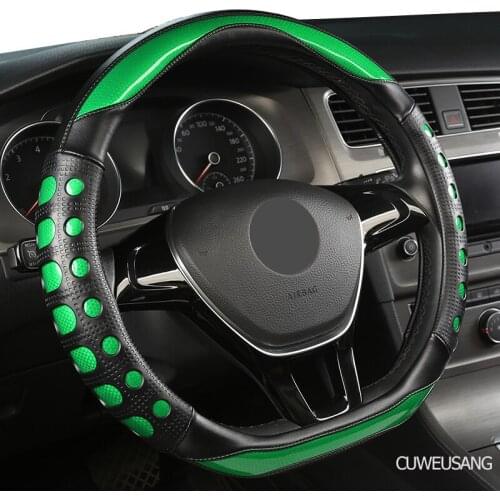 CUWEUSANG Carbon Fiber Leather Car Steering Wheel Cover For Subaru Forester Impreza Outback Legacy XV WRX STI BRZ Impreza Ascent