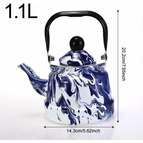 1.1L Ice Flower Bell Pot Smooth Kettle Enamel Tea Pot Chinese Bell kettle Used On Electromagnetic Stove/Gas Range/Electronic pot