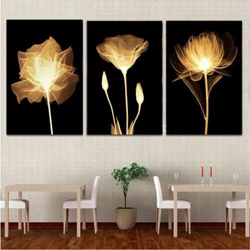 KAMY YI DIY Diamond Golden glowing flower Painting 5D DIY Mosaic Diamond Embroidery Cross Stitch Kit Home Decor