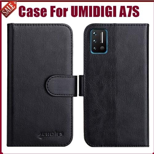 Hot! UMIDIGI A7S Case 6.53" Fashion 6 Colors Flip Soft Leather Wallet Protective Cover For UMIDIGI A7S Case Phone Bag
