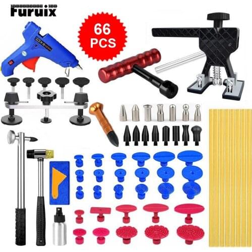 Car Dent Puller kit Dent Bridge Puller Kit Black Dent Lifter with Hot Melt Glue Gun Glue Sticks for Car Body Dent Repair