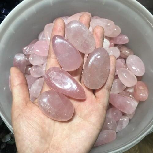 Natural Rose quartz crystal tumbled stone polished pink quartz stone healing