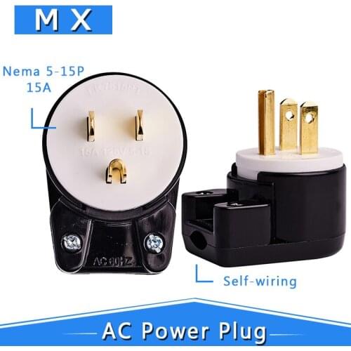 Nema 5-15p 360 degree swivel elbowDIY Rewirable AC UL US 3PIN male US Japan DIY plug