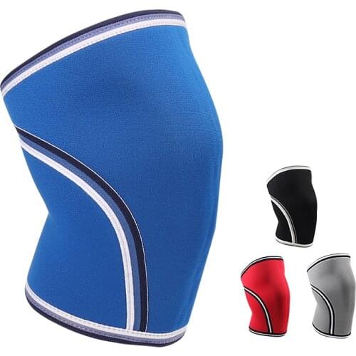 1 PCS Neoprene Knee Protectors Supports 7mm Knee Braces Weightlifting Squat Powerlifting Strongman Knee Sleeves