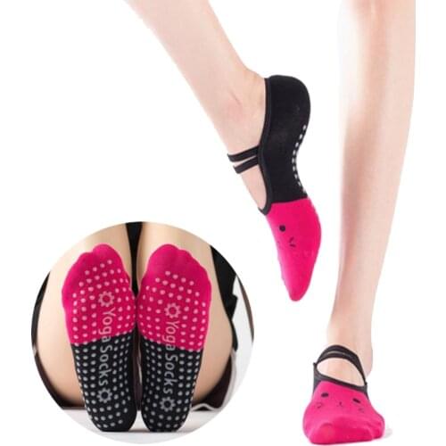 6 Color Ladies Yoga Sport Socks Cotton Non-Slip Pilates Socks Quick-Dry Ballet Dance Slippers For 35-39 yards Yoga Socks