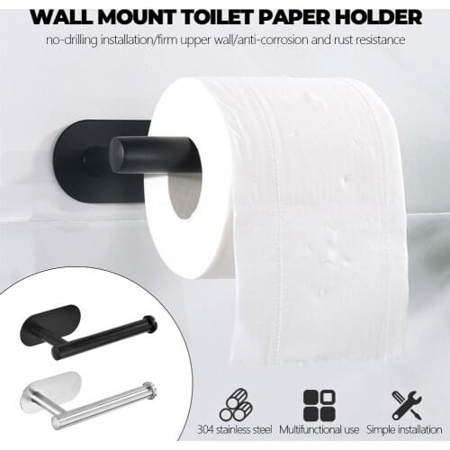 2021 New Kitchen Roll Paper Accessory Wall Mount Toilet Paper Holder Stainless Steel Tissue Rack Towel Holders Bathroom Supplies