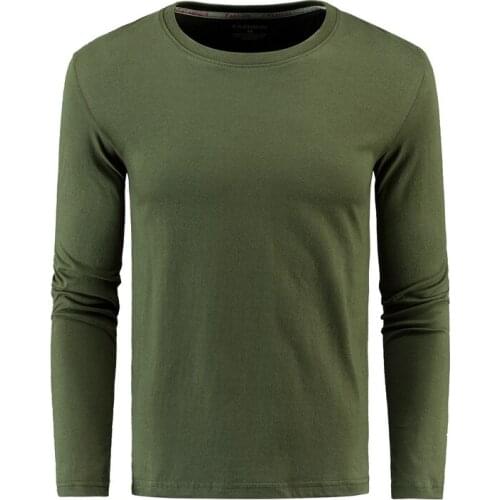 New Korean Fashion Versatile Top Pure Cotton Round Neck With Bottomed Shirt Large Long Sleeve T-Shirt MenS Spring And Autumn
