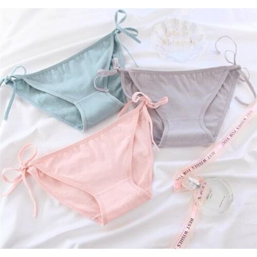 New Arrived 4Pcs/Lot Girl Panties Underwear Lace Briefs Cotton Lingerie Soft Comfortable Bowknot Cartoon Panty Wholesale C08-2-4