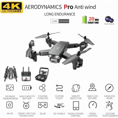 New Drone 4k Profesional HD Dual Camera Dron 3 Levels Of Flight Speed Foldable RC Quadcopter WIFI FPV Childs Gift VS E520S