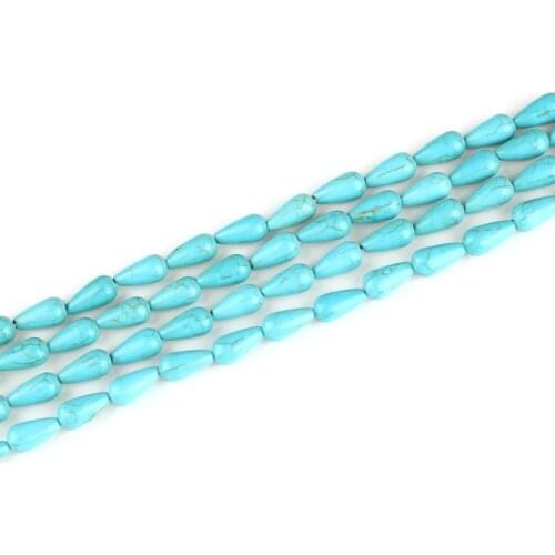 Wholesale Natural Stone Beads Blue Turquoises Round Beads For Jewelry Making Pick Size 10X16mm