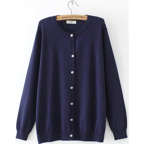 2020 Autumn Cardigan Woman Loose Solid Color Sweater O Neck Full Sleeve Cardigan Mujer Knitted Thin Womens Oversize Sweater