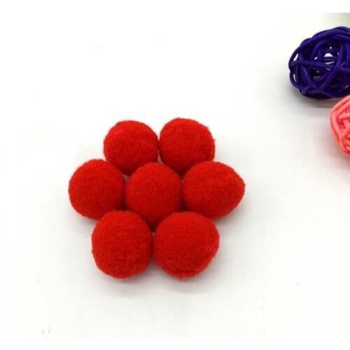 30pcs 1" 25mm Red Pompom Fur Craft DIY Soft Pom Poms For Children Toys Cellphone Wedding Home Decoration Accessories