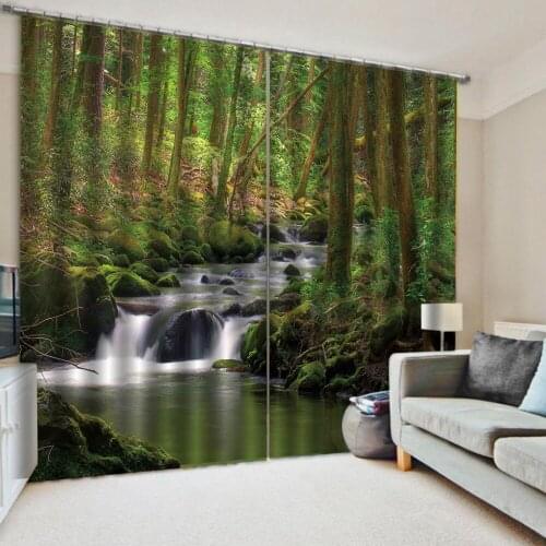 Natural scenery 3D Curtain Printing Blockout Polyester Photo Drapes Fabric For Room Bedroom Window curtains
