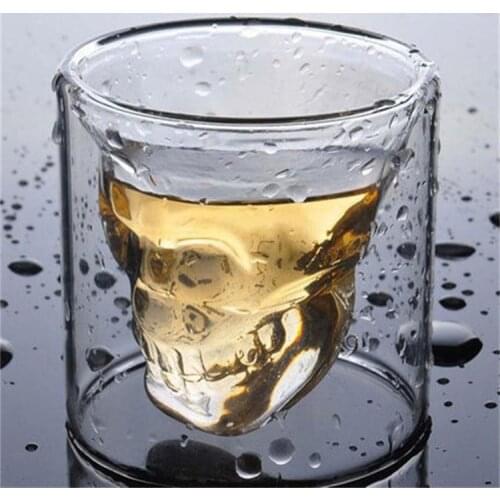 4 Sizes Skull Cup Shot Glass Transparent Cup Crystal Skull Head Glass Cup for Whiskey Wine Vodka Bar Club Beer Wine Glass