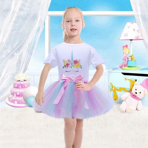 Sale Tulle Skirt Girls White Shirt Skirt Tutus Short Summer Skirt Girl Kids Tutus mini Skirts tutu faldas unicorn kawaii clothes