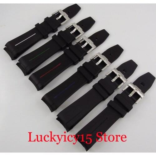 Curved End Rubber band Watch Strap 20mm Width Lugs Fit 40mm Watch