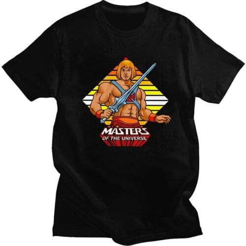 Retro He-Man Masters Of The Universe T Shirt Men Pre-shrunk Cotton Tee Tops Eternia Tshirt Short Sleeve Casual T-shirt Merch