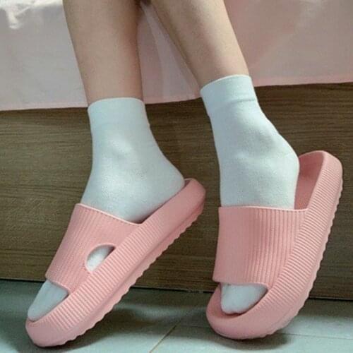 Women Men Ladies Bathroom Slippers Women Fashion Summer Non-slip Sandals Shoes Beach Slides High Heels Shower Slipper Soft Sole