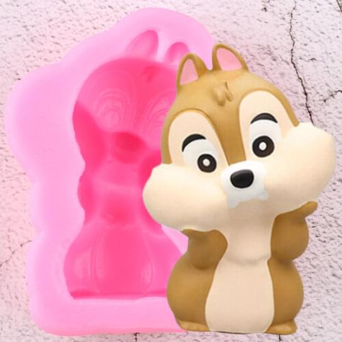 3D Disney Cartoon Squirrel Soap Silicone Resin Mold Animals Chocolate Fondant Cake Decorating Aromatherapy Candle Plaster Mould