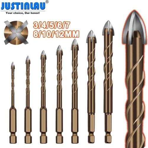 JUSTINLAU Drill Tap Drills for Metal Tool Bit Cone DIY and Tools With Hexagon Glass Bits Center on Ceramic