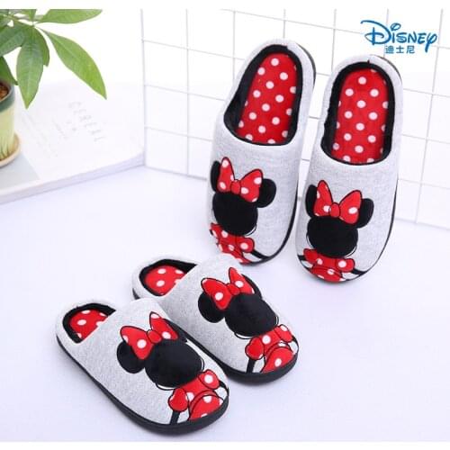 Disney cartoon casual shoes childrens cotton slippers student indoor home warm girls slippers non-slip plus velvet slippers