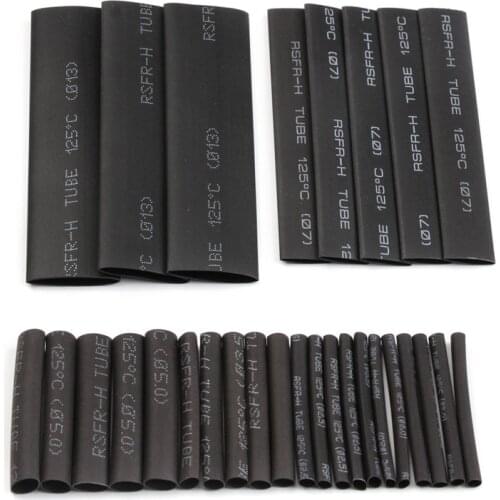 70Pcs Heat Shrink Tubing Insulation Shrinkable Tube Assortment Electronic Polyolefin Ratio 2:1 Wrap Wire Cable Sleeve Kit