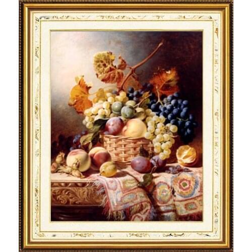 Needlework,for embroidery,DIY Cross stitch,Wine fruit pattern 14CT white canvas counted Cross-Stitching home decor crafts