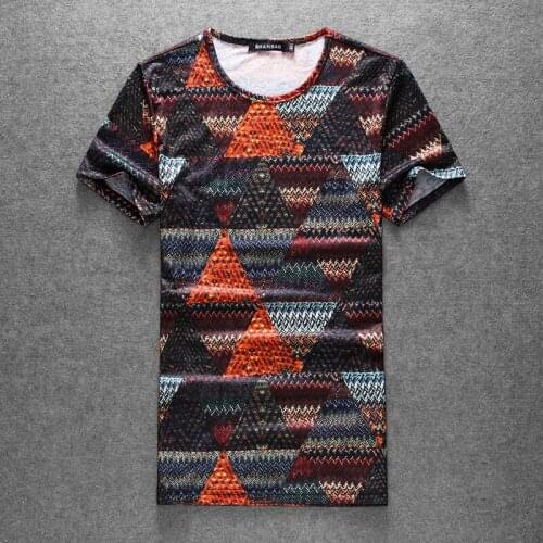 High Quality Great Designer Men T shirt 2021 Summer New Egyptian Pyramids 3D Tops Short Sleeve triangle Design T-shirts #81877
