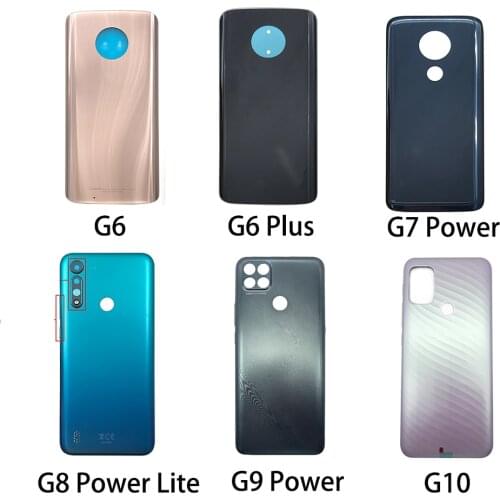 Rear Back Housing Battery Cover Glass For Moto One / G6 Plus / G7 Power / One Macro / G9 Play With Glue Adhesive Replacement