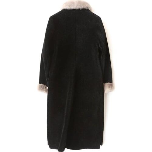 Spring And Autumn fashion Womens Wool Warm Thick Coat Mink Square Collar Winter wool Jackets casaco feminino LX1925