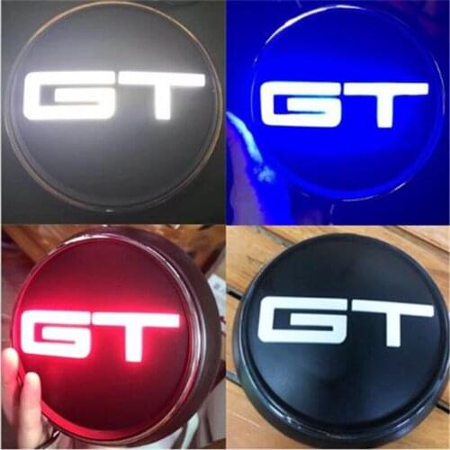 1pc New Car Styling 3 Colour LED Light Red Blue Black Mustang GT Body Rear Trunk Badge Emblem Sticker