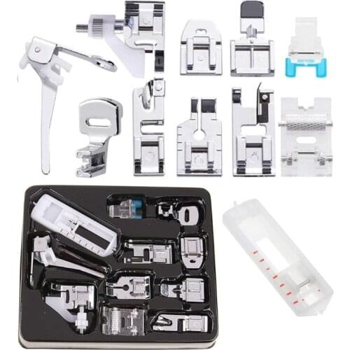 11Pcs Sewing Presser Feet, Sewing Machine Kit Multifunctional Sewing Hemming Set Household DIY Spare Parts Accessories for